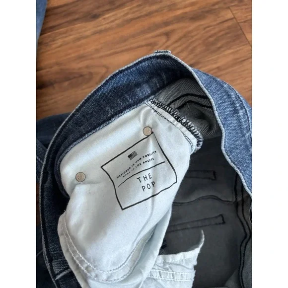 AYR Jeans Womens 30 The Pop Straight Leg Fray Hem High Rise Stretch Blue - Picture 5 of 9